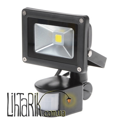HL-11P/10W NW IP65 прожектор с датчиком движения led черный (Brille L123-017)