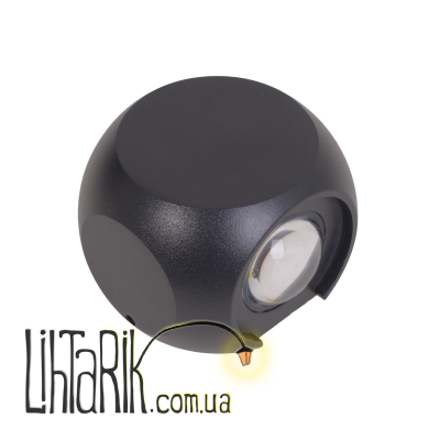 AL-293/2х3W WW COB IP65 BK подсветка (Brille 34-338)