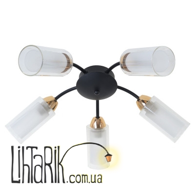 LK-672S/5 E14 BK/G люстра (Brille 23-819)