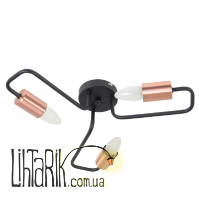 BL-591S/3 E27 BK/Cop люстра (Brille 23-825)
