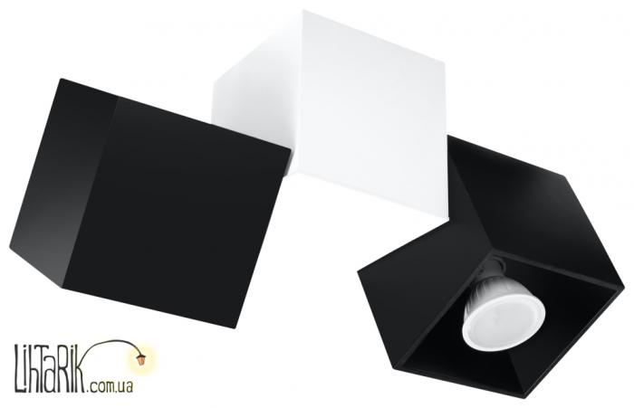 SOLLUX LIGHTING Светильник припотолочный OPTIK NERO 3 Czarny/Biay SL.0474
