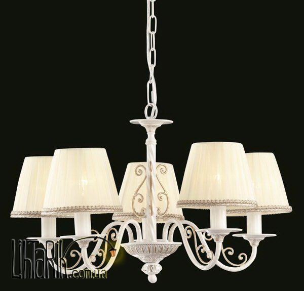 Люстра классическая Bulgarini с текстильными абажурами VD50869-5-G Beige-Gold/Beige