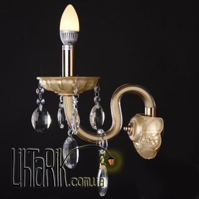 BCL-382W/1 E14 Бра хрустальное свеча (Brille L115-034)