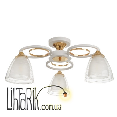 LK-663S/3 E27 WH+FG люстра (23-780)