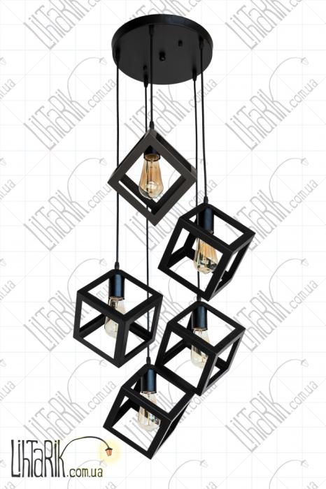 Лофт подвес-куб на 5 ламп 756PR160F-5 BK (300)