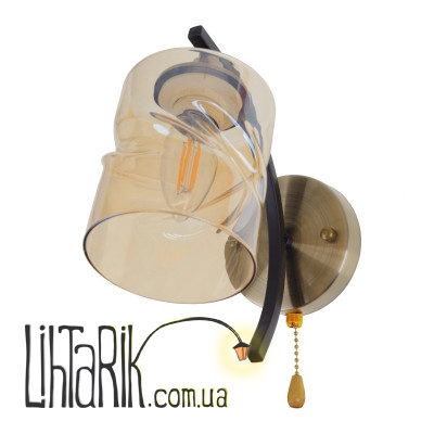 LK-664W/1 E27 AB+BK бра (29-131)