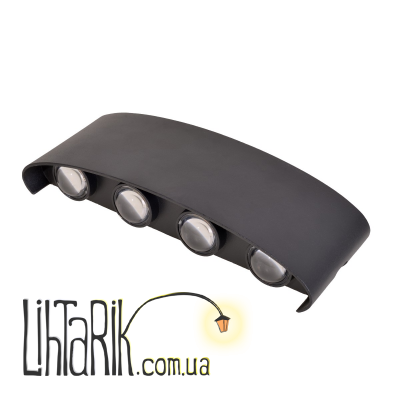 AL-264/8х1W WW LED IP65 BK подсветка (Brille 34-334)