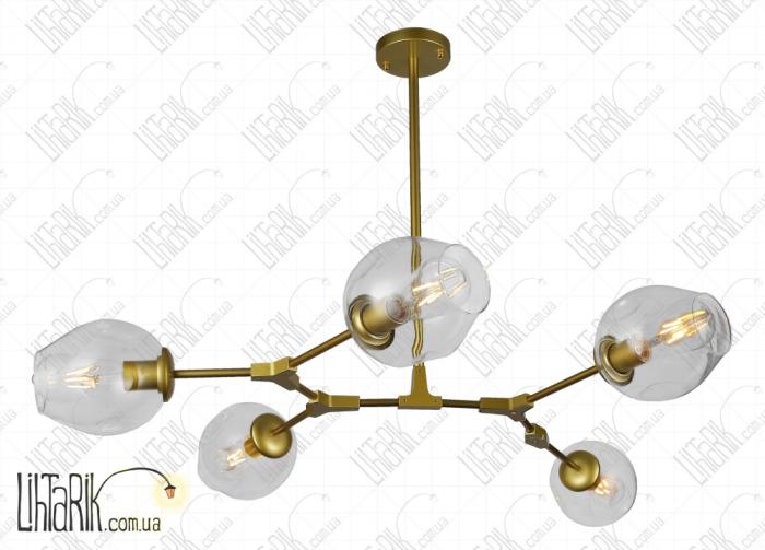 Levistella потолочная подвесная люстра 752L7731-5 GD CL (752L7731-5 GD+CL)