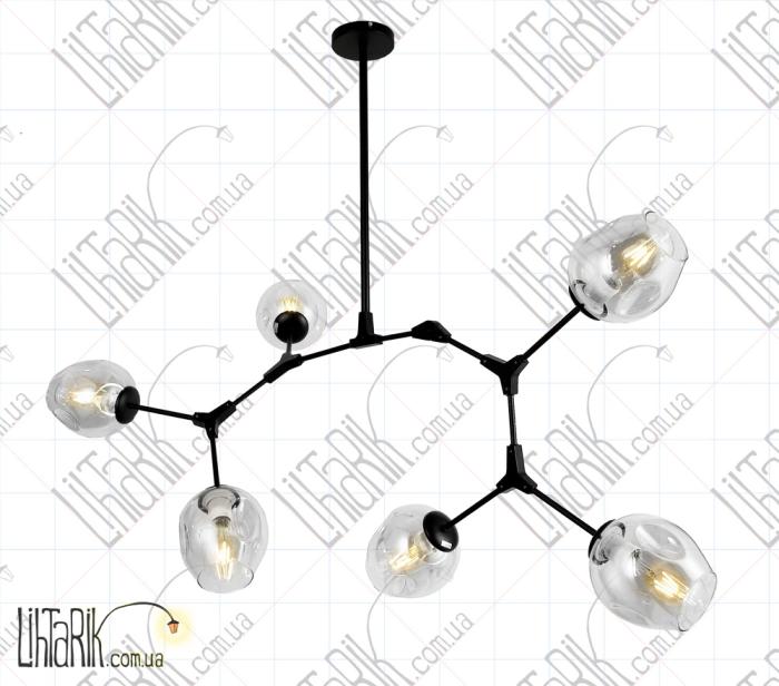 Levistella потолочная люстра 909LXL3008-6 BK CL (909LXL3008-6 BK+CL)