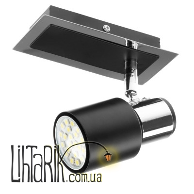 HTL-178/1 GU10 CH+BK светильник спот (Brille 26-703)