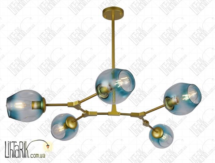 Levistella потолочная подвесная люстра 752L7731-5 GD BL (752L7731-5 GD+BL)