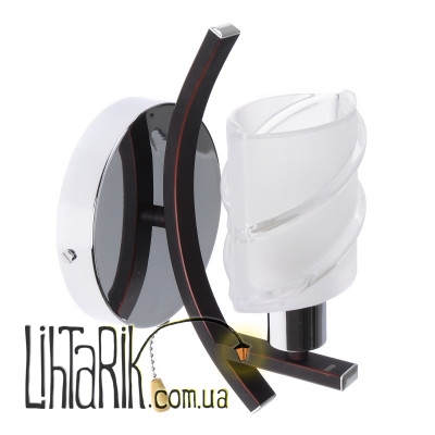 BR-591W/1 E14 CH+W Бра с выключателем (Brille L66-051)