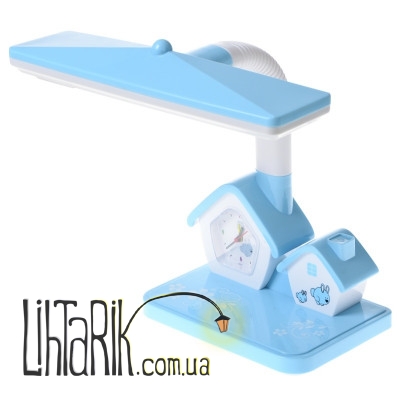 TP-008 BL Настольная лампа с часами для детской (Brille 25-010)