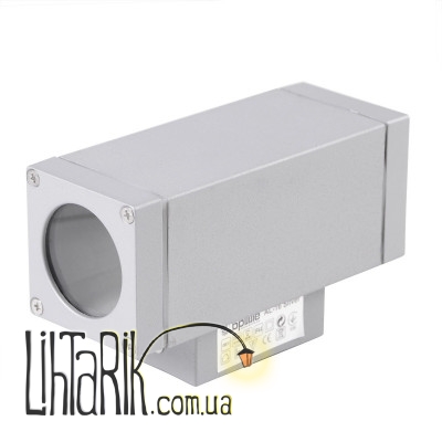 AL-16 2x50W GU10 SILVER светильник уличный накладной (Brille 189512)