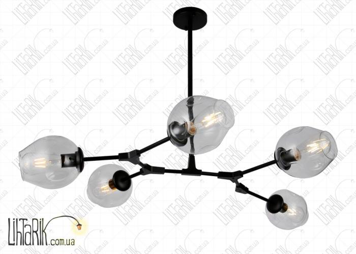 Levistella потолочная подвесная люстра 752L7731-5 BK CL (752L7731-5 BK+CL)
