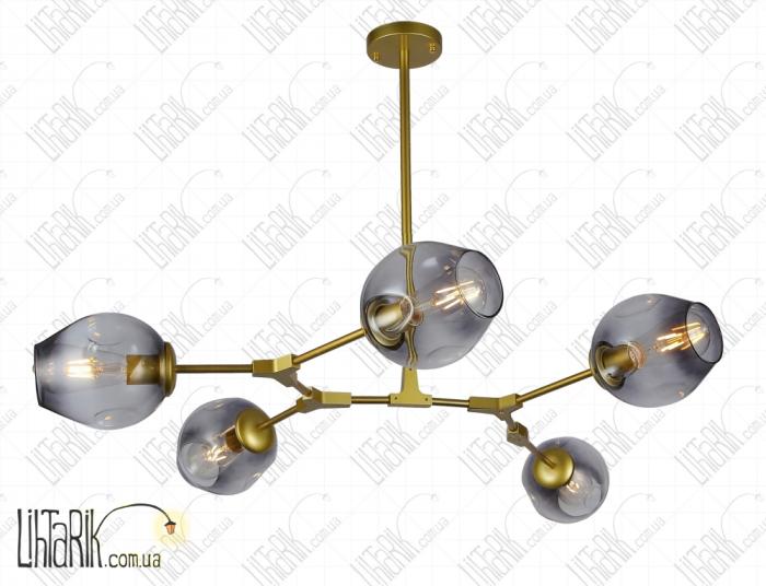 Levistella потолочная подвесная люстра 752L7731-5 GD BK (752L7731-5 GD+BK)