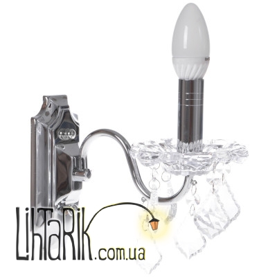 BCL-074W/1 Chrome Бра хрустальное свеча (Brille 186165)