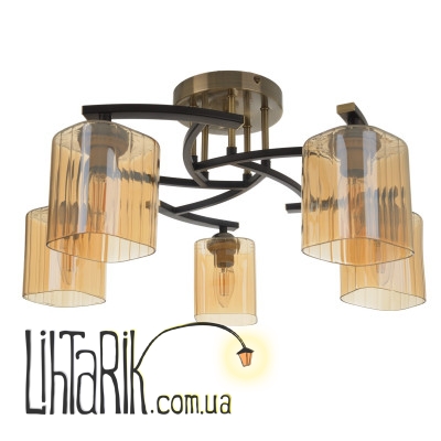 LK-654S/5 E27 AB/BK люстра (23-757)