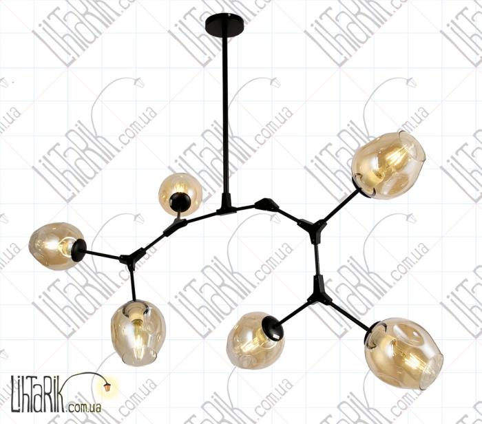 Levistella потолочная люстра 909LXL3008-6 BK BR (909LXL3008-6 BK+BR)