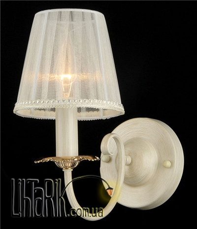 Bulgarini Бра с текстильным абажуром VB50858-1-W Beige-Gold/White