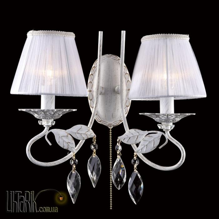 Классическое бра Bulgarini с текстильным абажюромVB50900-2 White/White