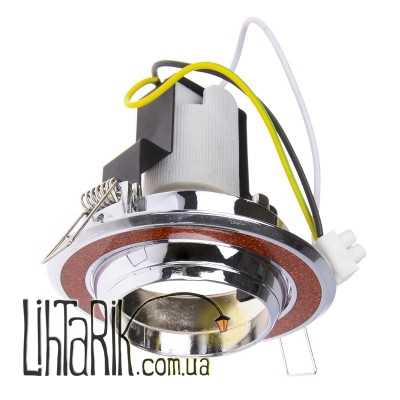 RO-50D BROWN/CHR светильник точечный поворотный (Brille 161264)