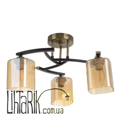 LK-654S/3 E27 AB/BK люстра (23-756)