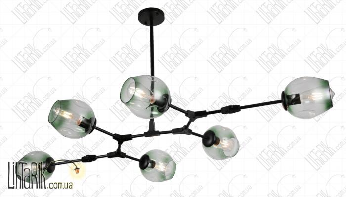 Levistella потолочная подвесная люстра 752L7731-6 BK GR (752L7731-6 BK+GR)