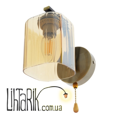 LK-654W/1 E27 AB/BK бра (29-116)