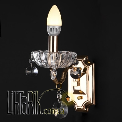 BCL-380W/1 E14 Бра хрустальное свеча (Brille L115-025)