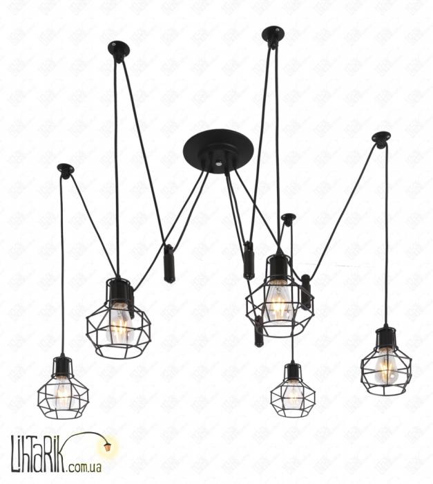 Levistella Подвес с гирьками на 5 ламп 7528876-5 BK