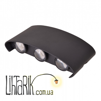 AL-264/6х1W WW LED IP65 BK подсветка (Brille 34-333)