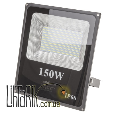 HL-26/150W LED SMD CW IP65 прожектор светодиодный черный (Brille 32-533)