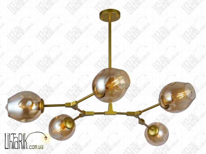 Levistella потолочная подвесная люстра 752L7731-5 GD BR (752L7731-5 GD+BR)