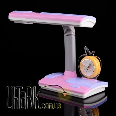 #TP-013 PN Настольная лампа с часами для детской (Brille 25-021)