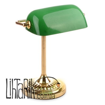 MTL-51 PB/GREEN Настольная лампа зеленая, лампа банкира (Brille 182197)