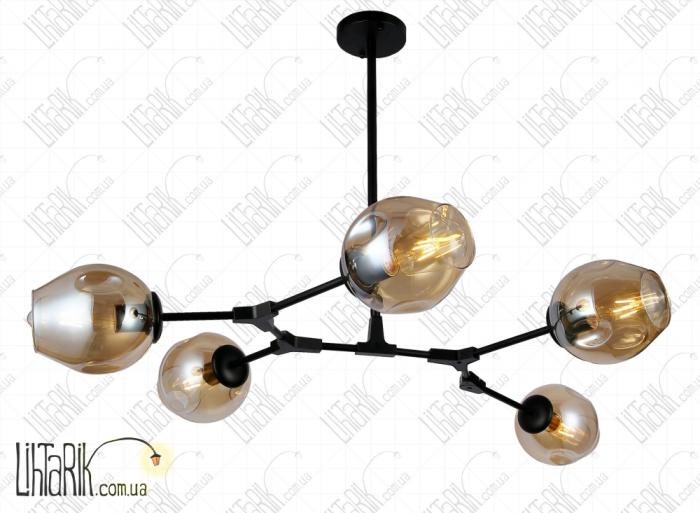 Levistella потолочная подвесная люстра 752L7731-5 BK BR (752L7731-5 BK+BR)