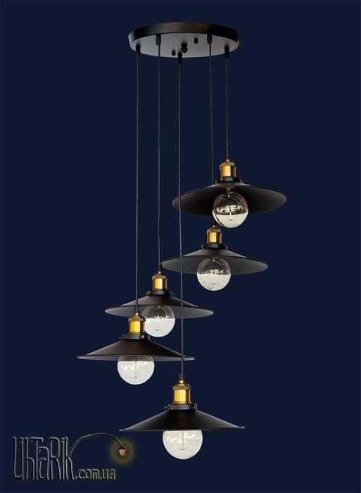 Лофт-подвес на 5 плафонов 752PB9-5 BK(300)