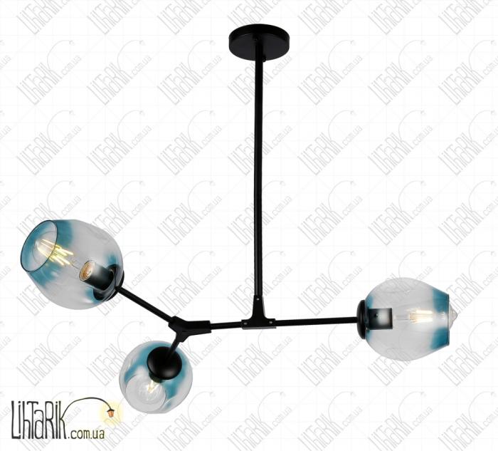 Levistella потолочная подвесная люстра 752L7731-3 BK BL (752L7731-3 BK+BL)