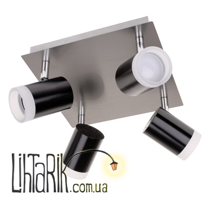 HTL-206/4 GU10 for LED SN+BK светильник спот (Brille 26-785)