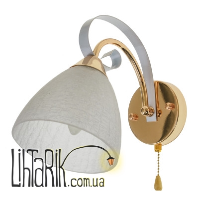 LK-639W/1 E27 WH/G бра (29-077)