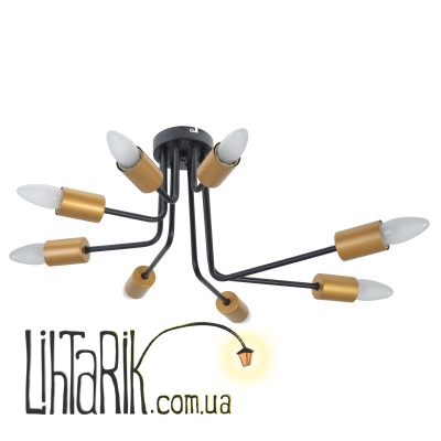 BL-590S/8 E27 BK/G люстра (Brille 23-824)