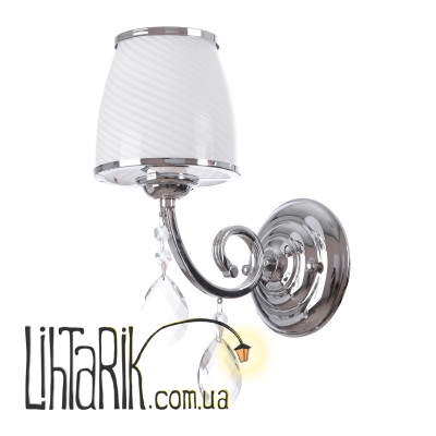 BCL-384W1 E14 Бра хрустальное с абажуром (Brille L115-043)