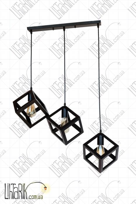 Лофт подвес-куб на планке 756PR160F-3 BK (500)