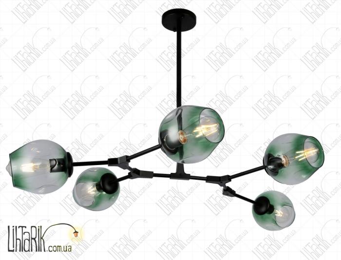 Levistella потолочная подвесная люстра 752L7731-5 BK GR (752L7731-5 BK+GR)