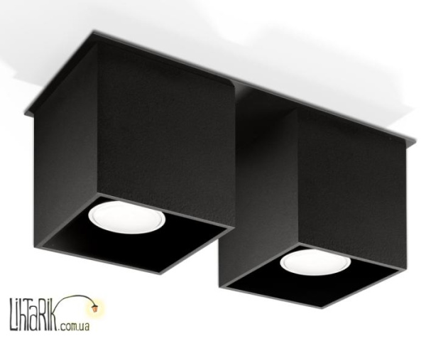 SOLLUX LIGHTING Светильник припотолочный QUAD 2 Czarny SL.0063