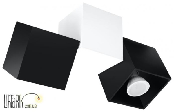 SOLLUX LIGHTING Светильник припотолочный OPTIK NERO 3 Czarny/Biay SL.0474