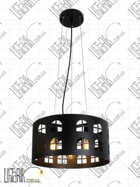 Черный подвес-колизей на три лампы 761YFZ03-3
