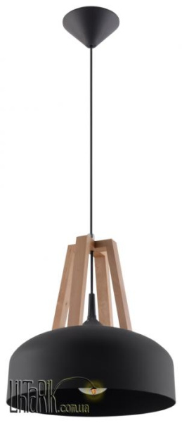 SOLLUX LIGHTING Светильник подвесной CASCO Czarna/Naturalne Drewno SL.0390