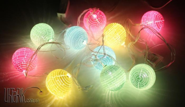 Новогодняя гирлянда "Шарики" (прозр)/25см*1.5м (20872)